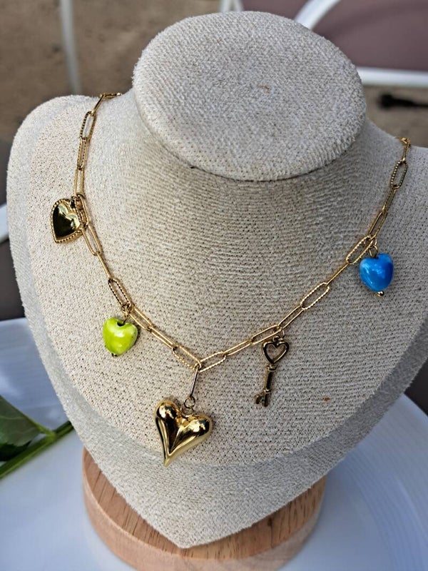 Collier charms coeur
