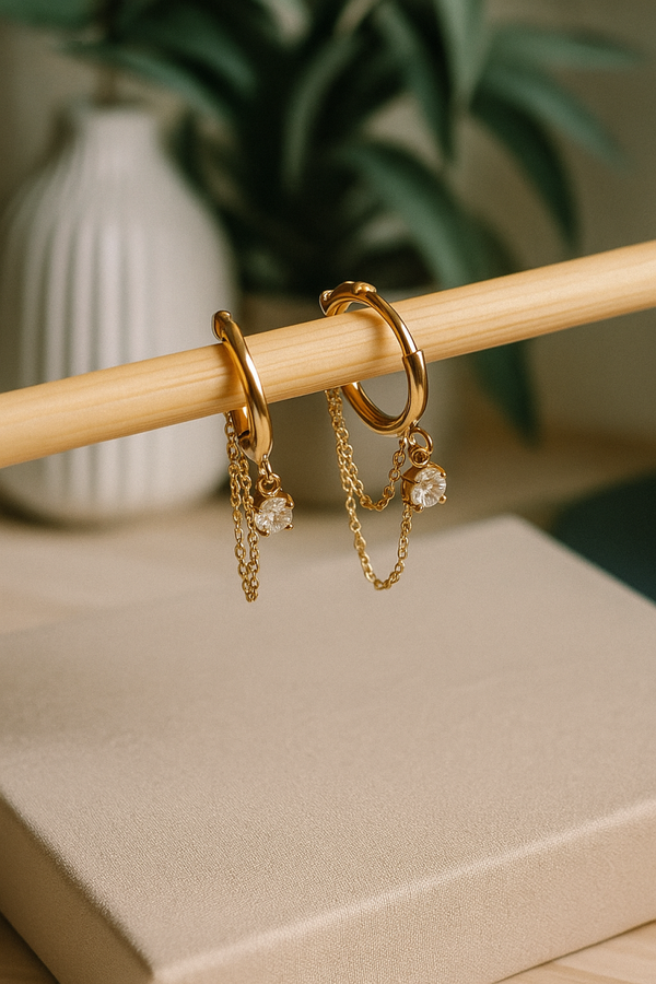 Boucle chaine strass