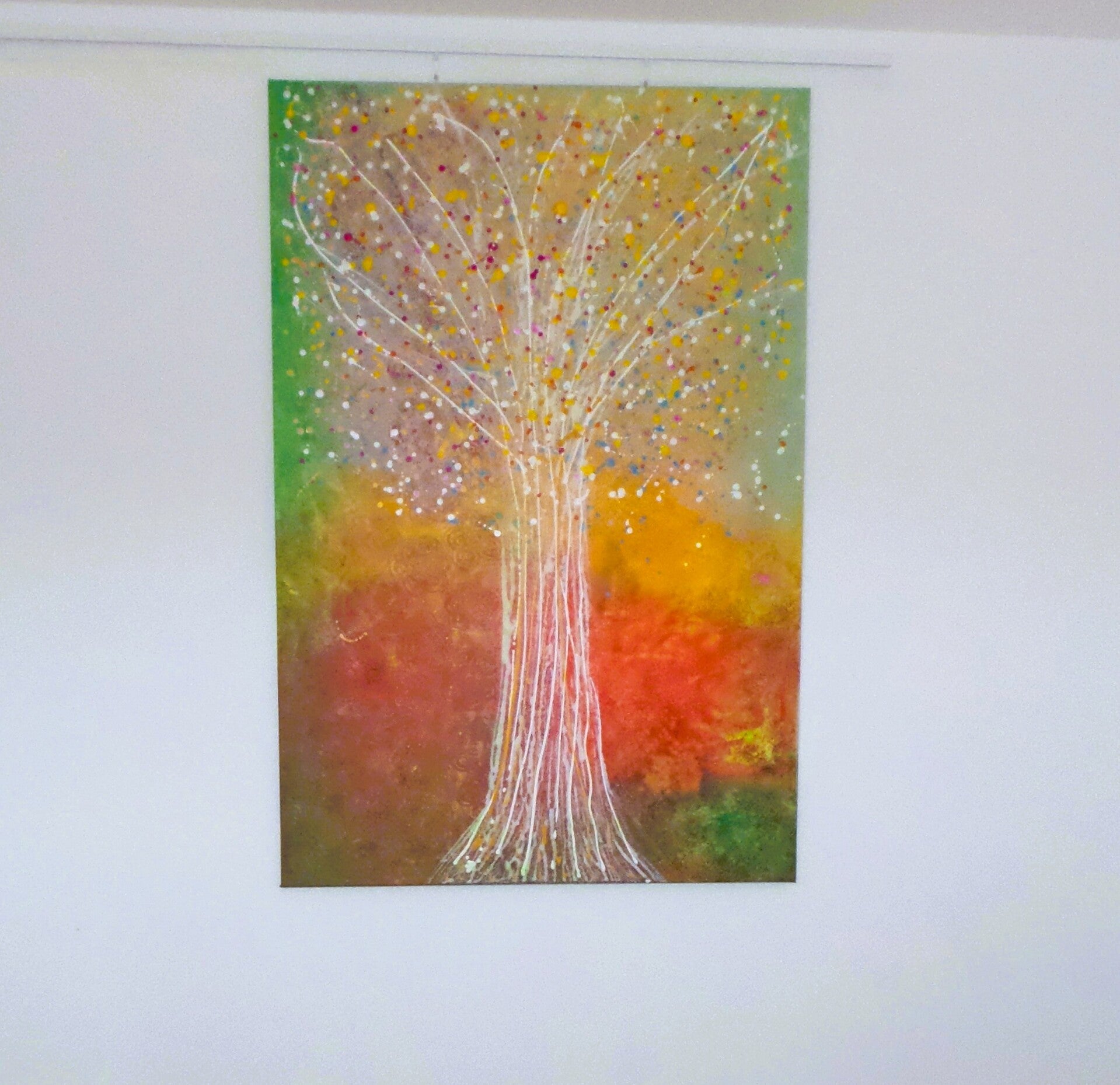 Blütenbaum, l'arbre en fleurs, Acrylgemälde 100 x150 cm