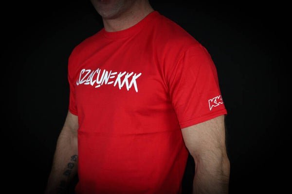 T-Shirt Czerwony Meski SZACUNEKKK