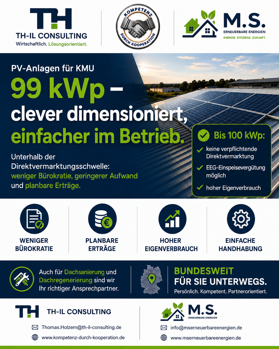 99 kWp Photovoltaik für KMU und Kommunen
