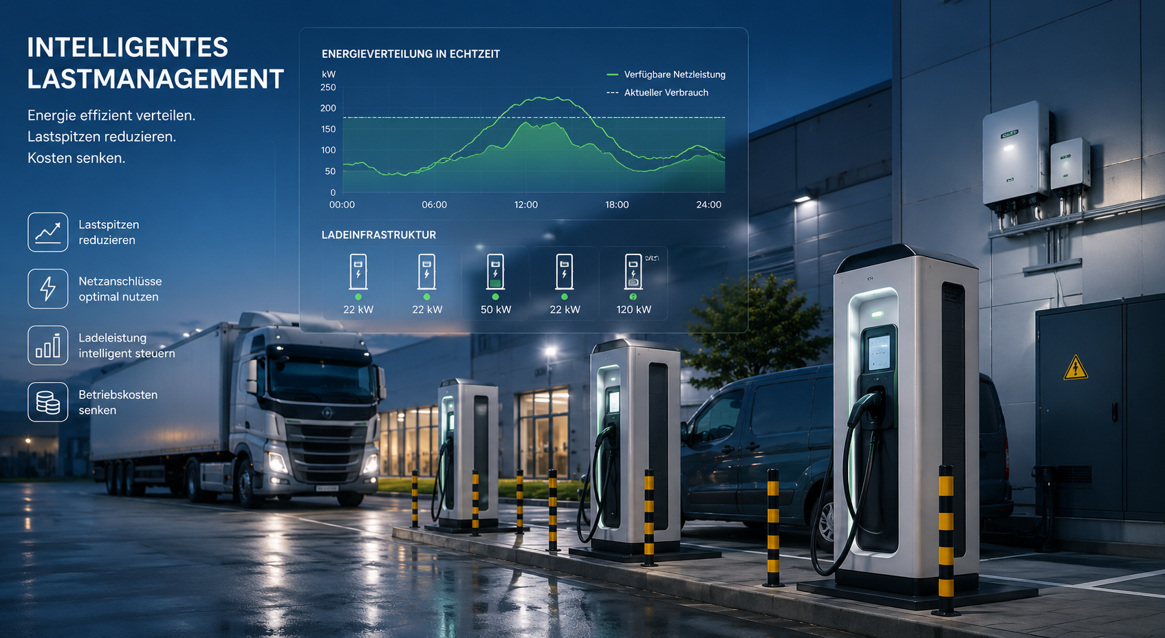 Schaubild Lastmanagement für E-Mobilität