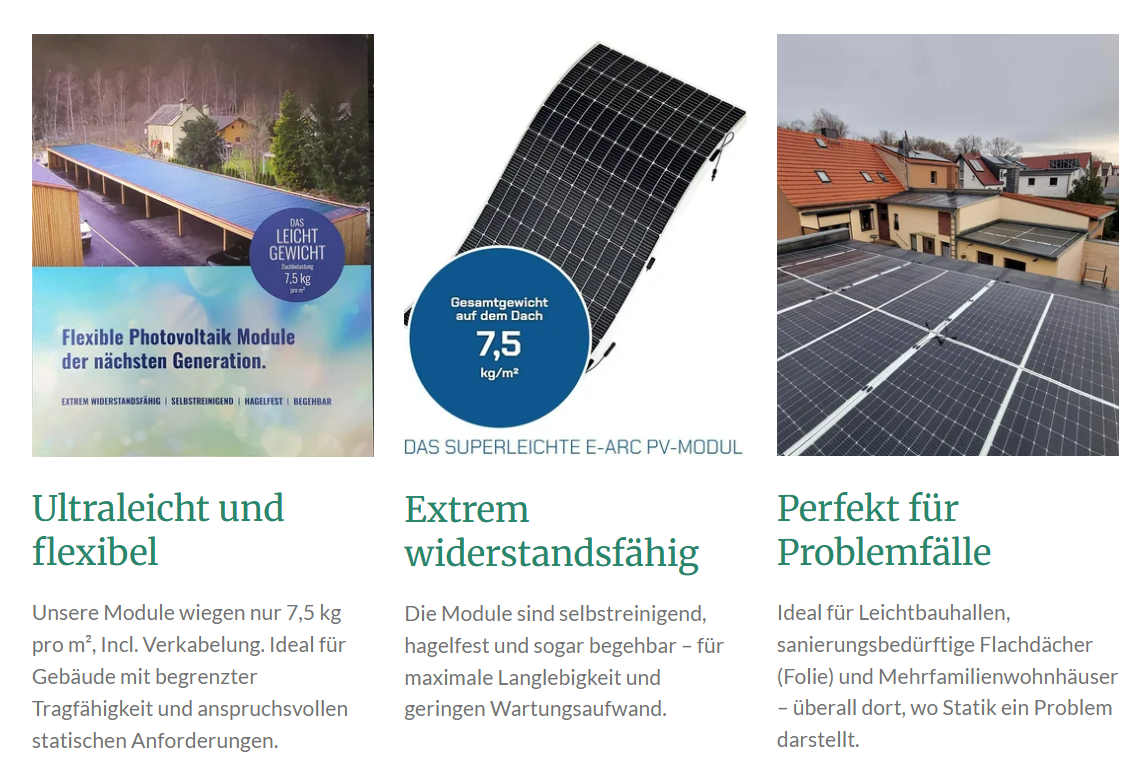 Ultraleichte flexible PV-Module