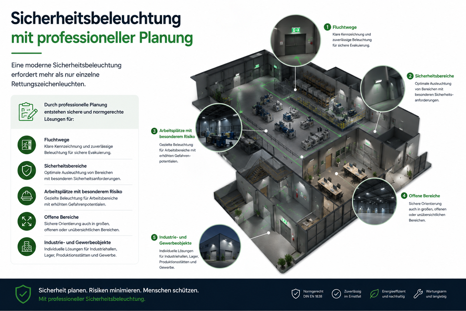 Sicherheitsbeleuchtung mit professioneller Planung