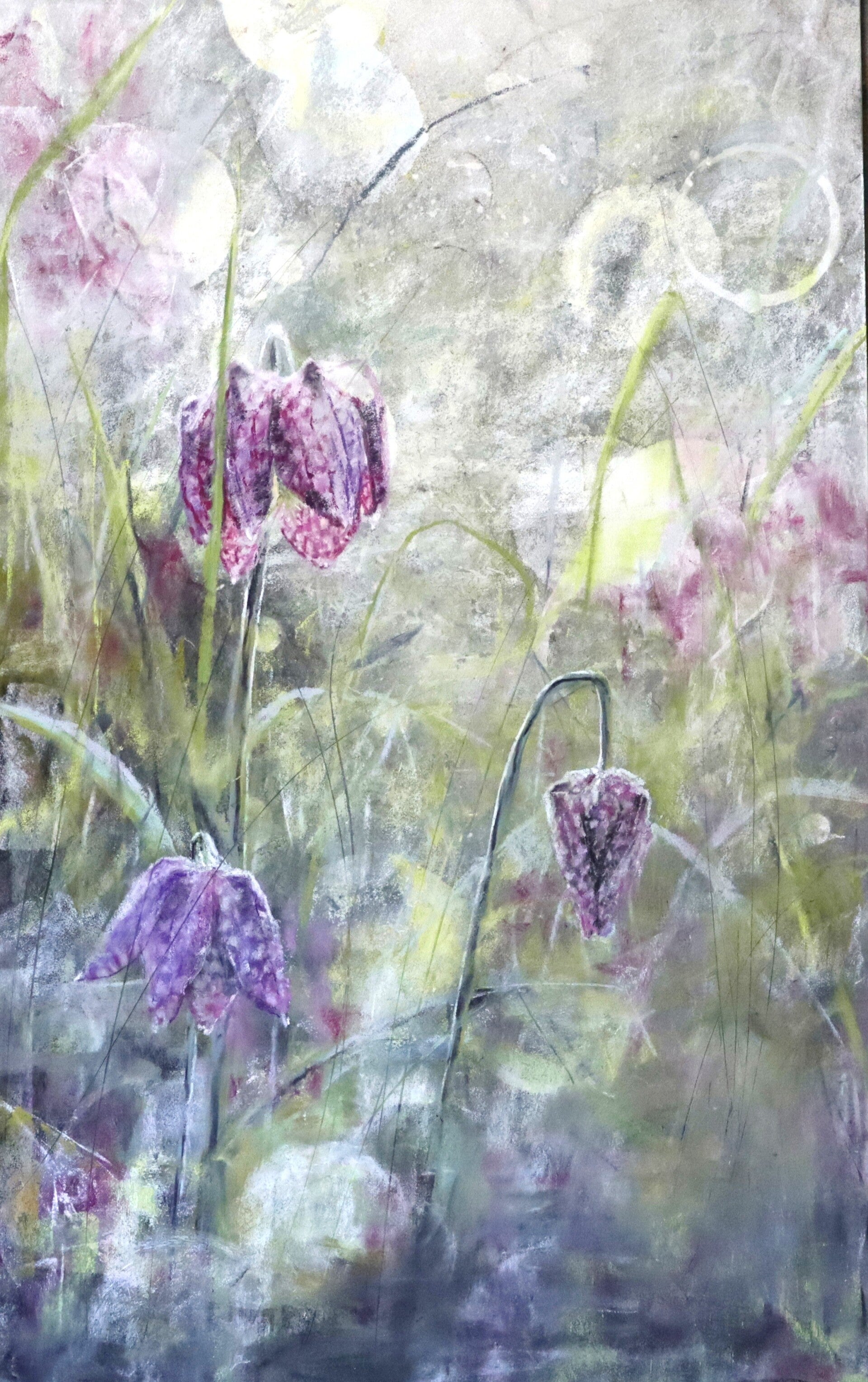 Fritillaires II, pastel 50x30 cm, 500€