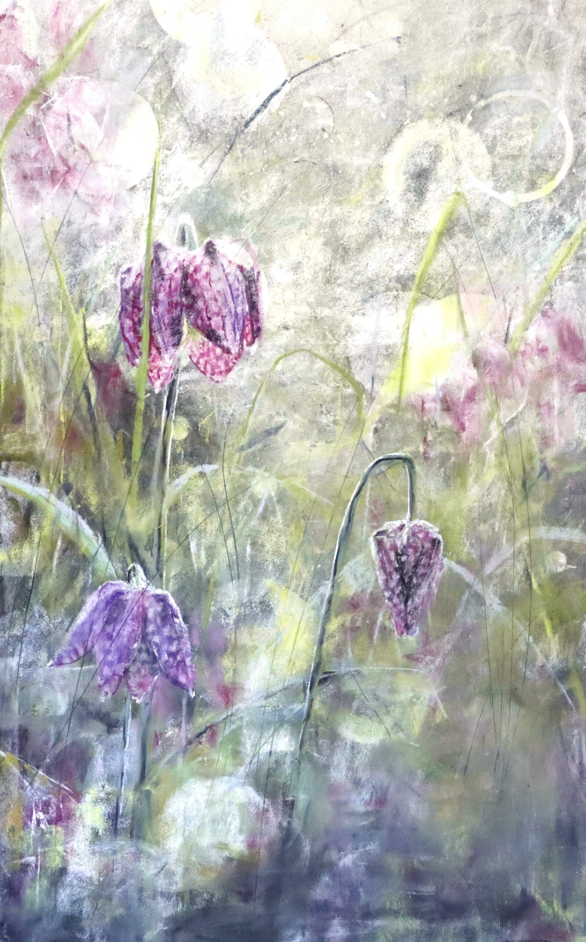 Fritillaires II, pastel 50x30 cm, 500€
