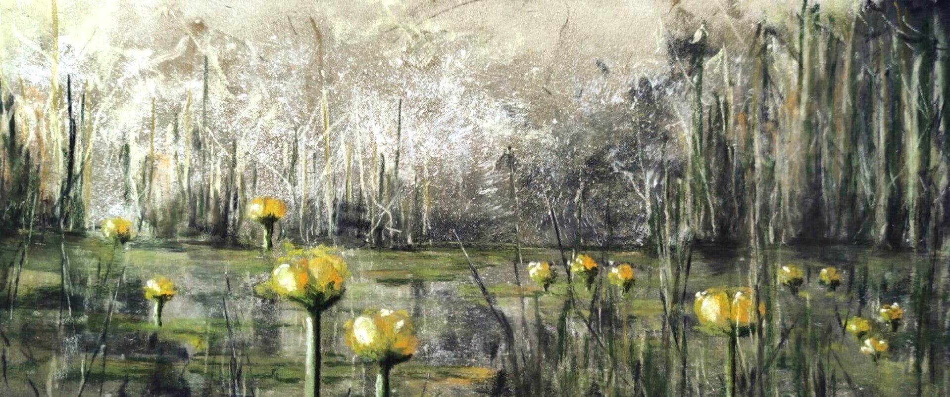Nénuphars, pastel 20x50cm, 370€