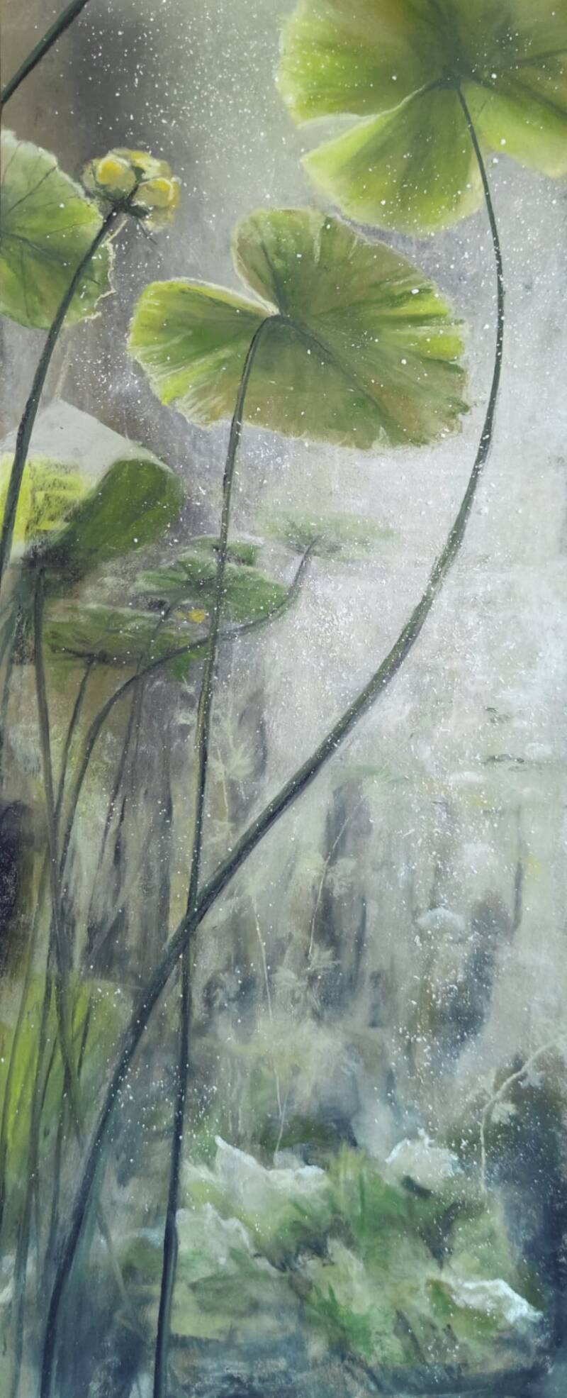 Nénuphars verticaux II, 50x30cm, vendu