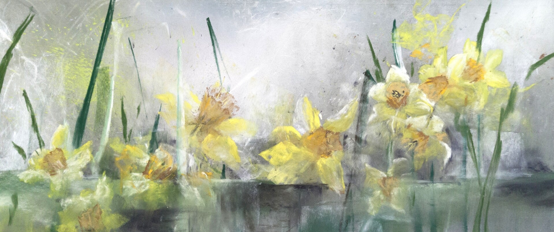 Narcisses, pastel 20x50cm, 370€