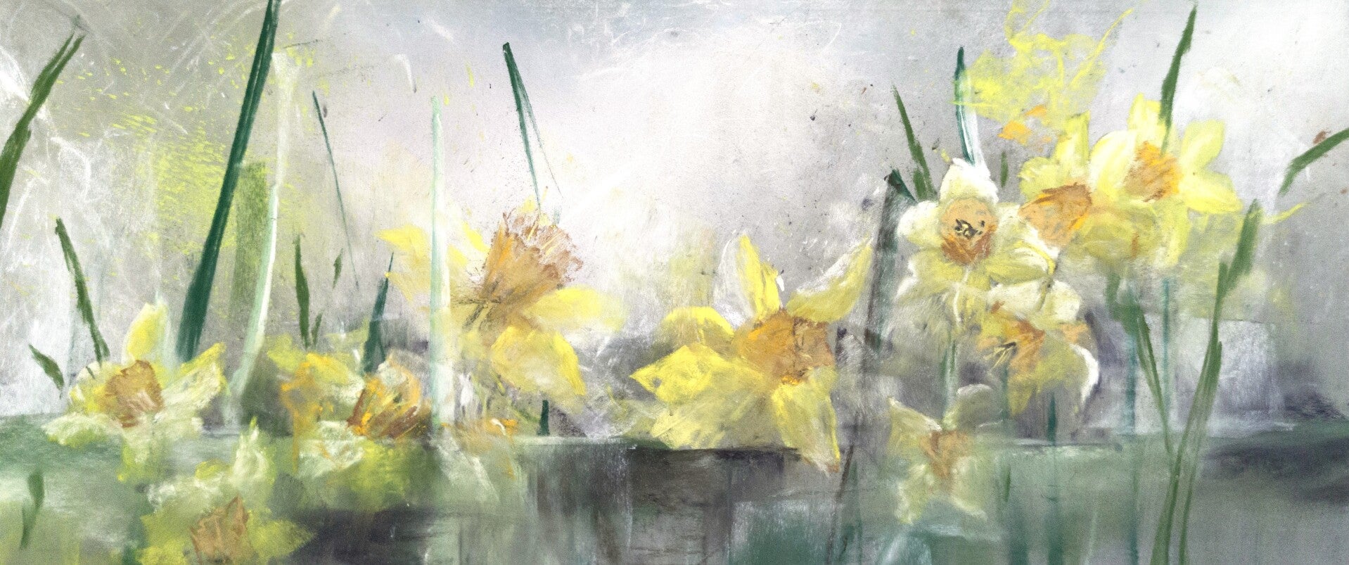 Narcisses, pastel 20x50cm, 370€