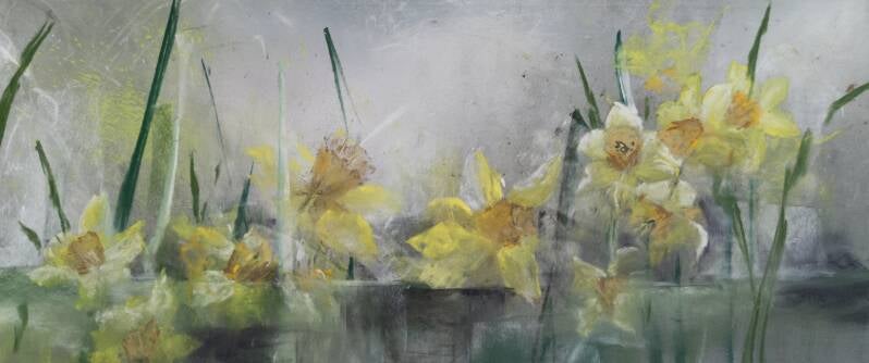 Narcisses, pastel 20x50cm, 370€