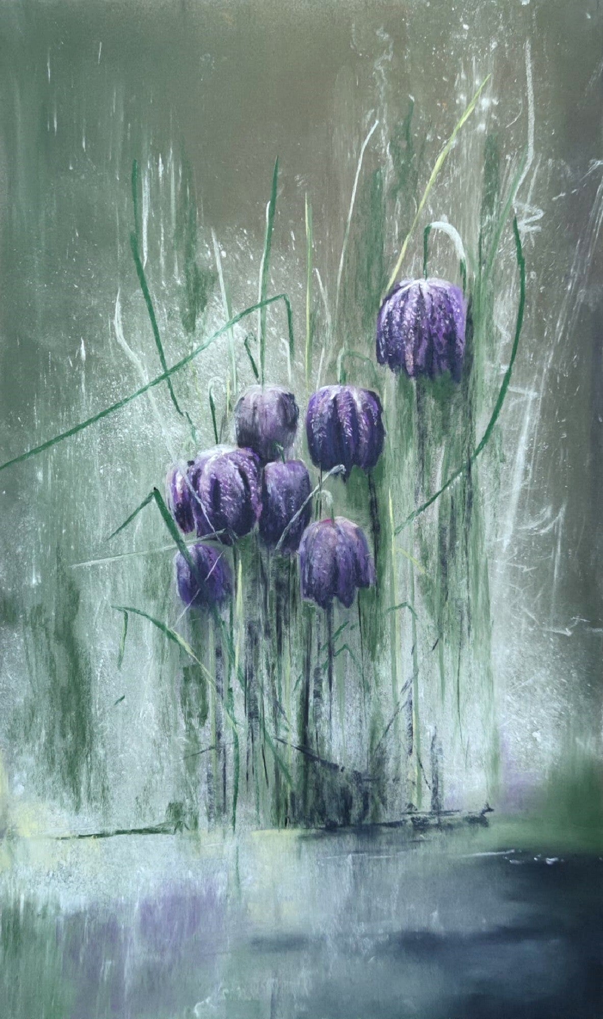  Fritillaires, pastel 40x30 cm, vendu