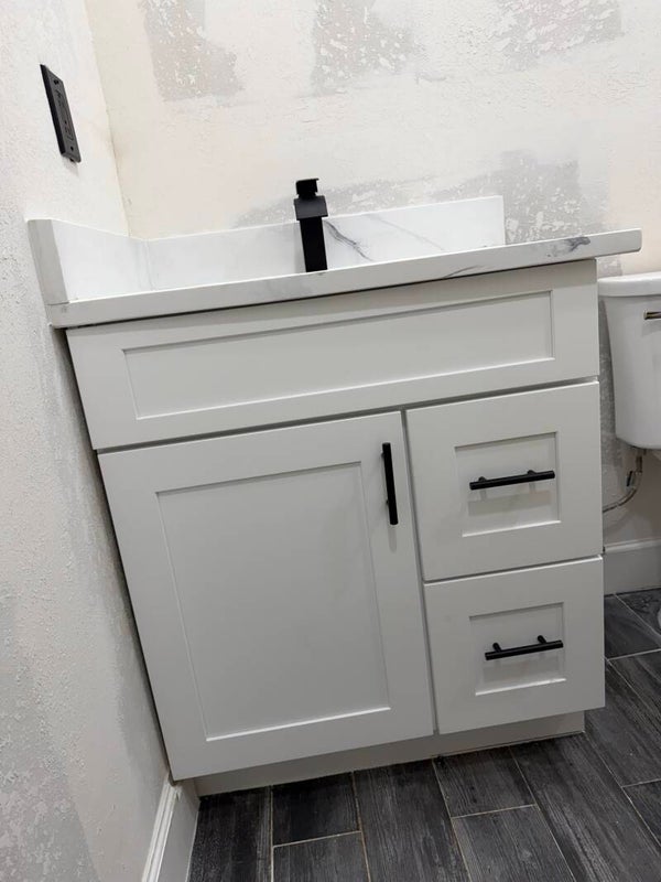 Gabinete y sink para baño