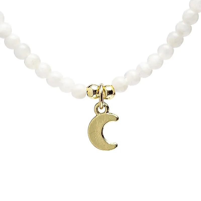 Verstelbare ketting met - maansteen en maanhanger