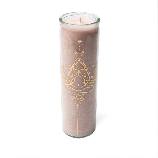Kaars met stearine, zachtroze, ongeparfumeerd