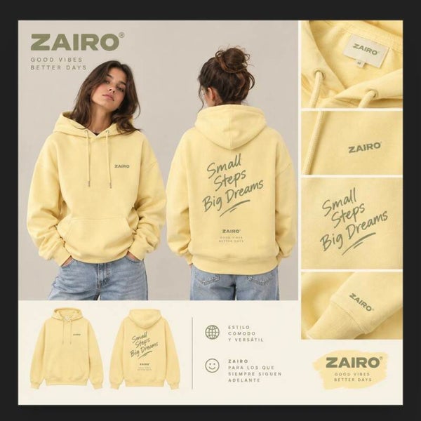 SUDADERA AMARILLA SMALL STEPS BIG DREAMS