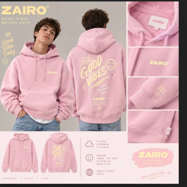 SUDADERA ROSA GOOD VIBES