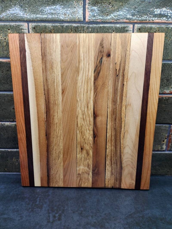 Cherry, maple, black Walnut, Spalted apple Cutting Board