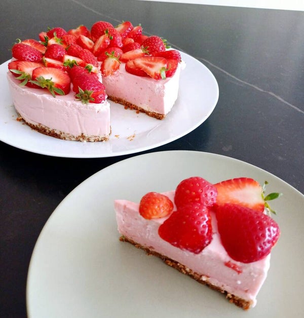 Aardbeien kwarktaart