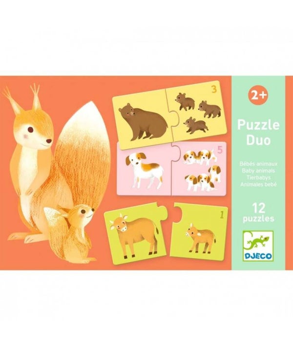 3-delige Baby dieren puzzel 2+ Djeco