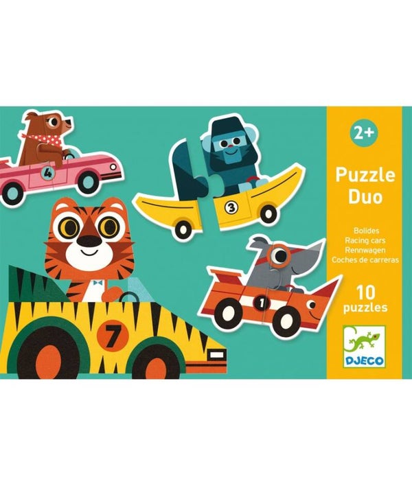 Puzzel dieren en auto's 2+ Djeco