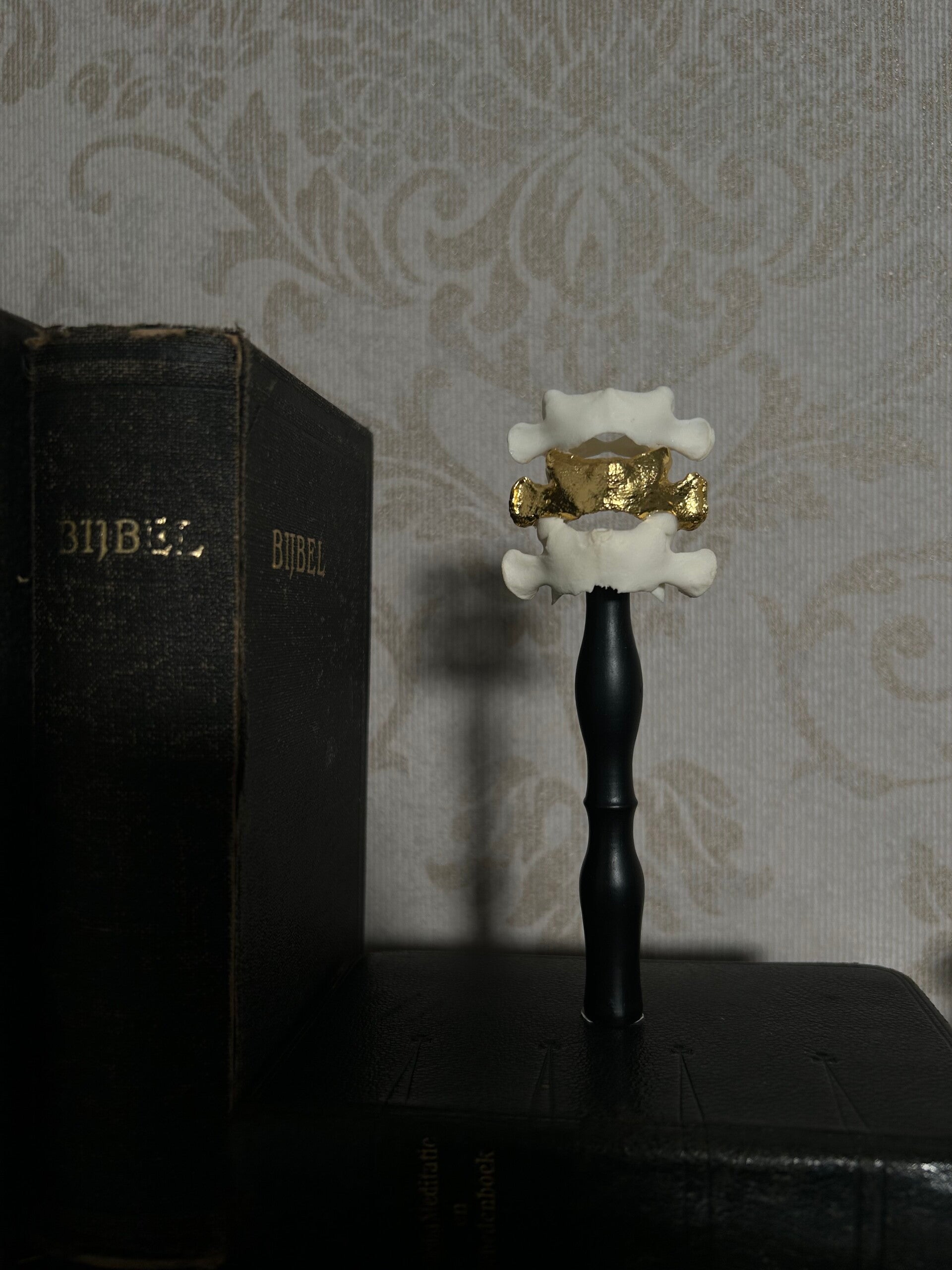 Vertebrae stack on base