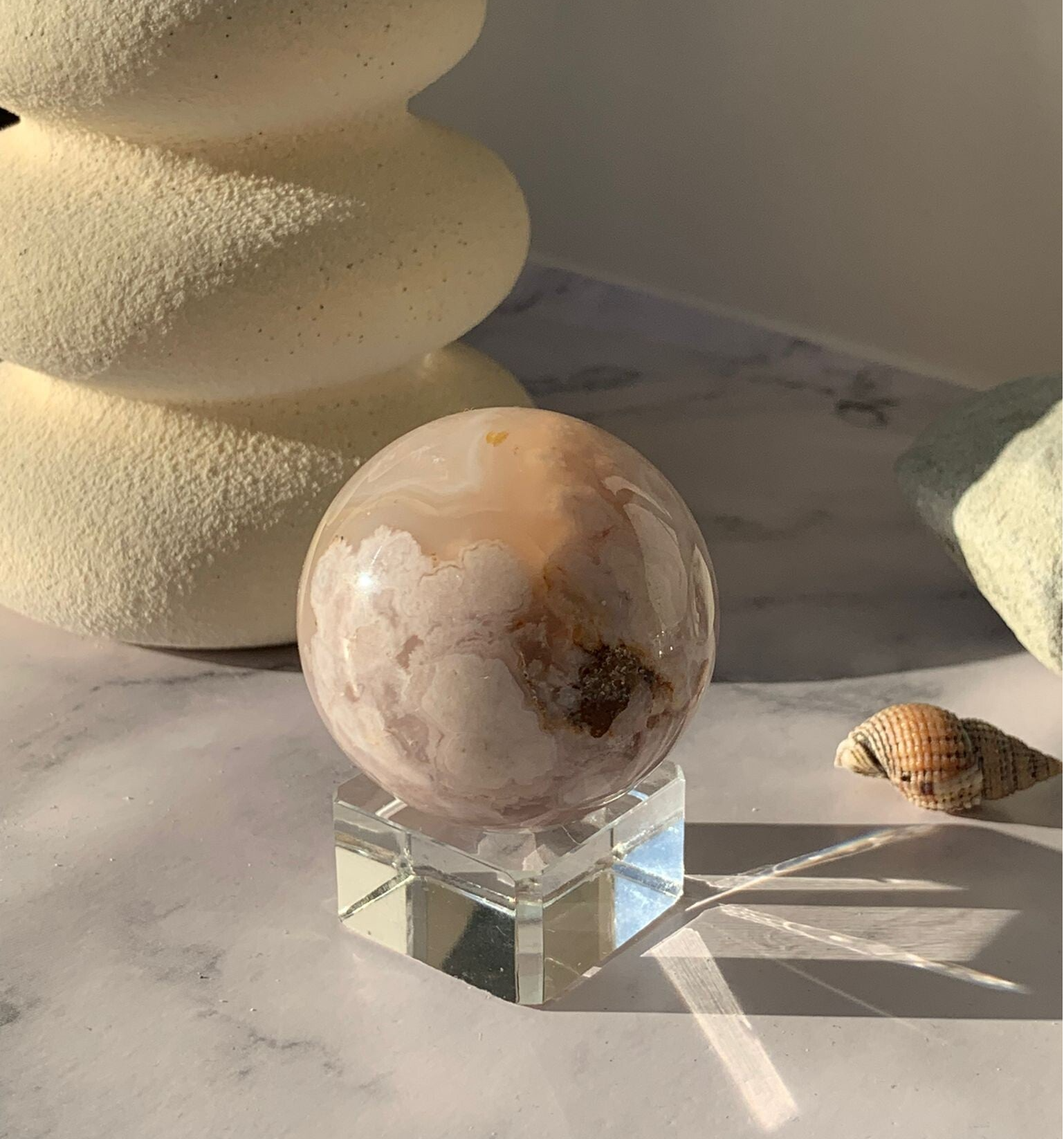 Flower Agate Sphere