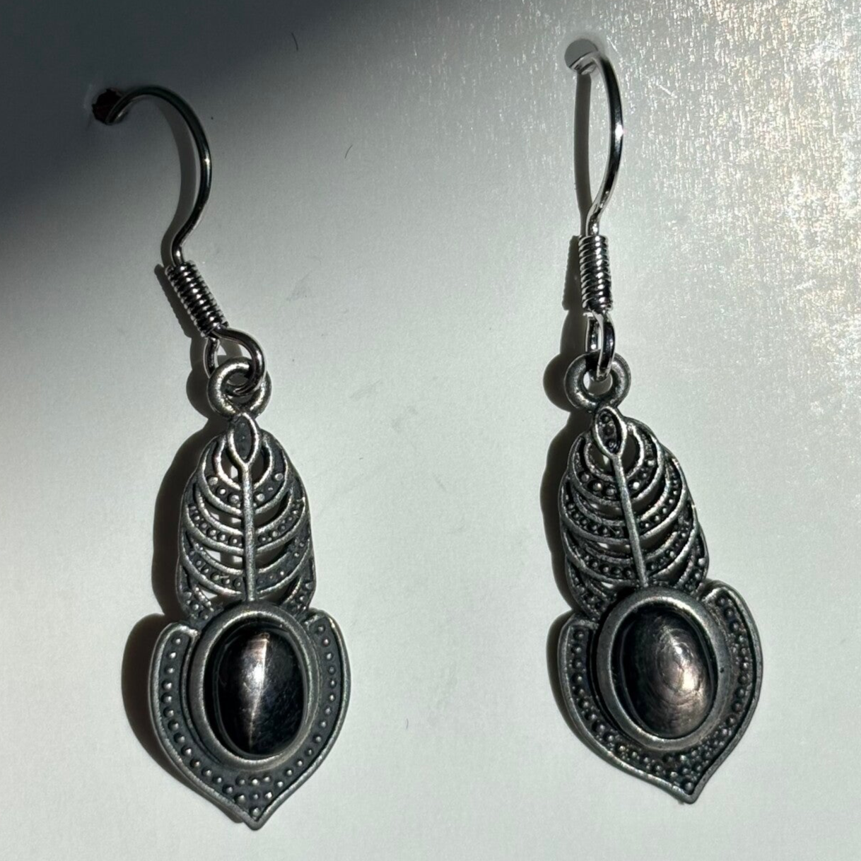 Hyperstene Feather earrings