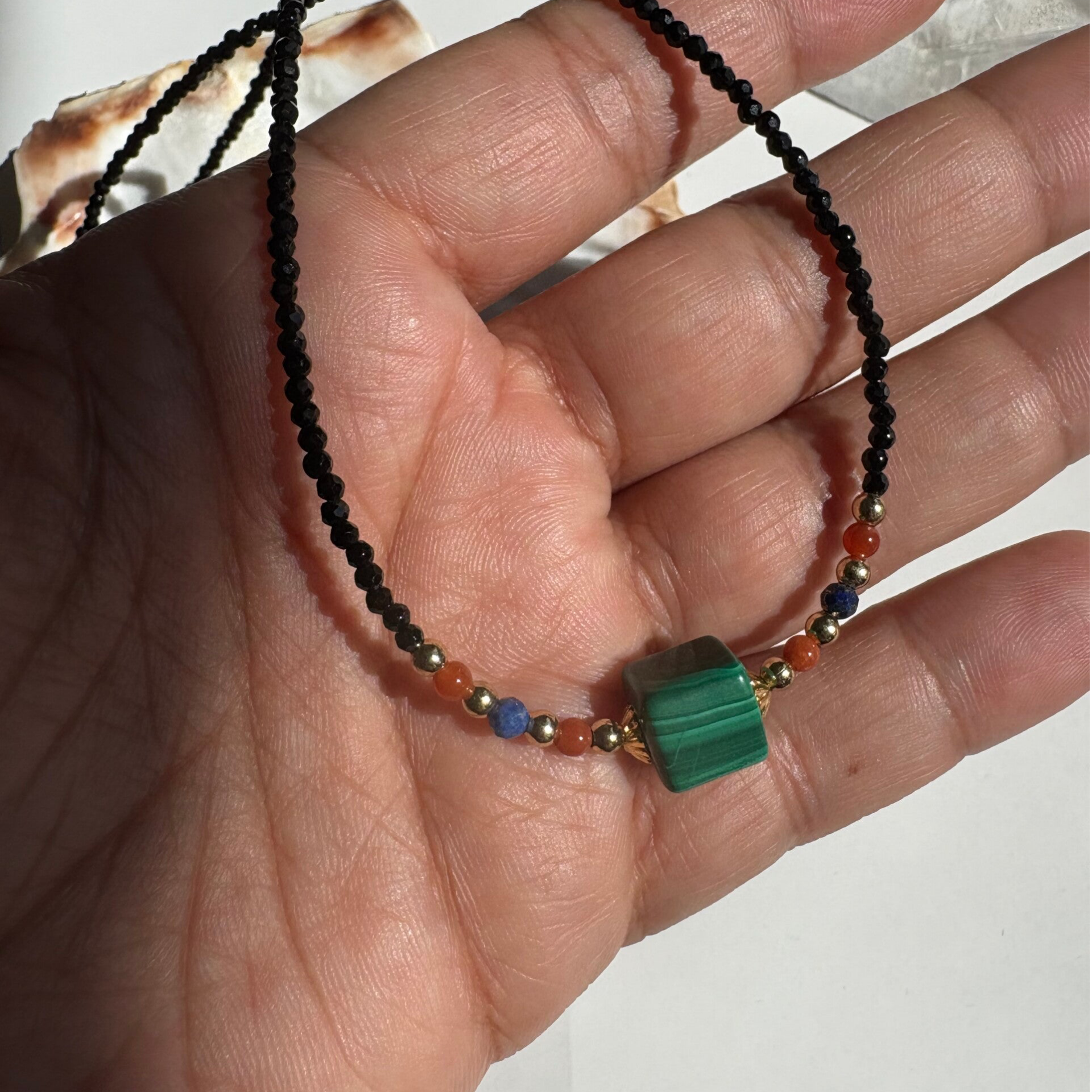 Malachite Black Tourmaline Necklace