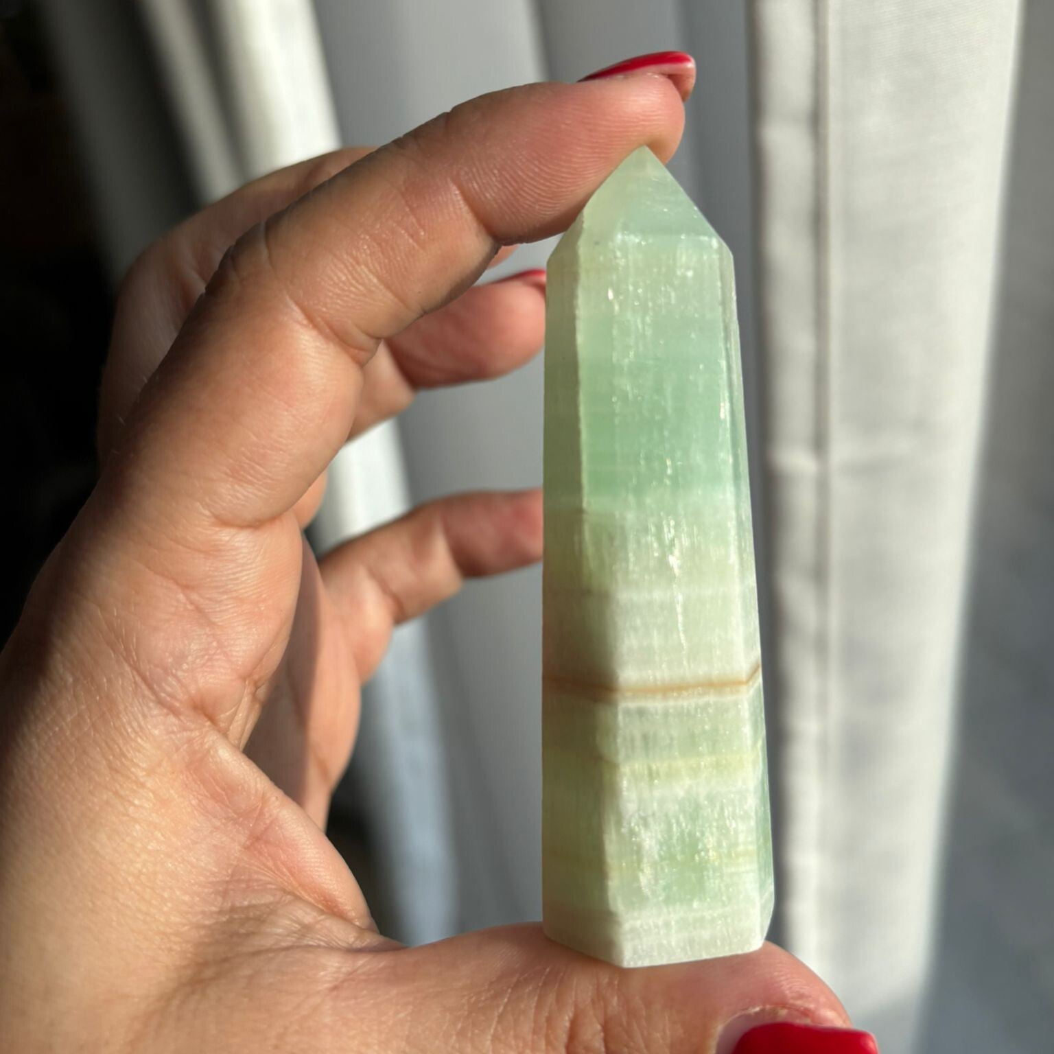 Pistachio Calcite Tower