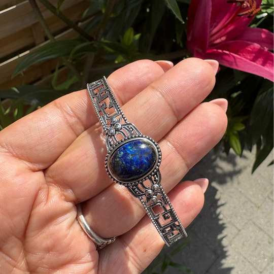 Azurite Copper Bangle