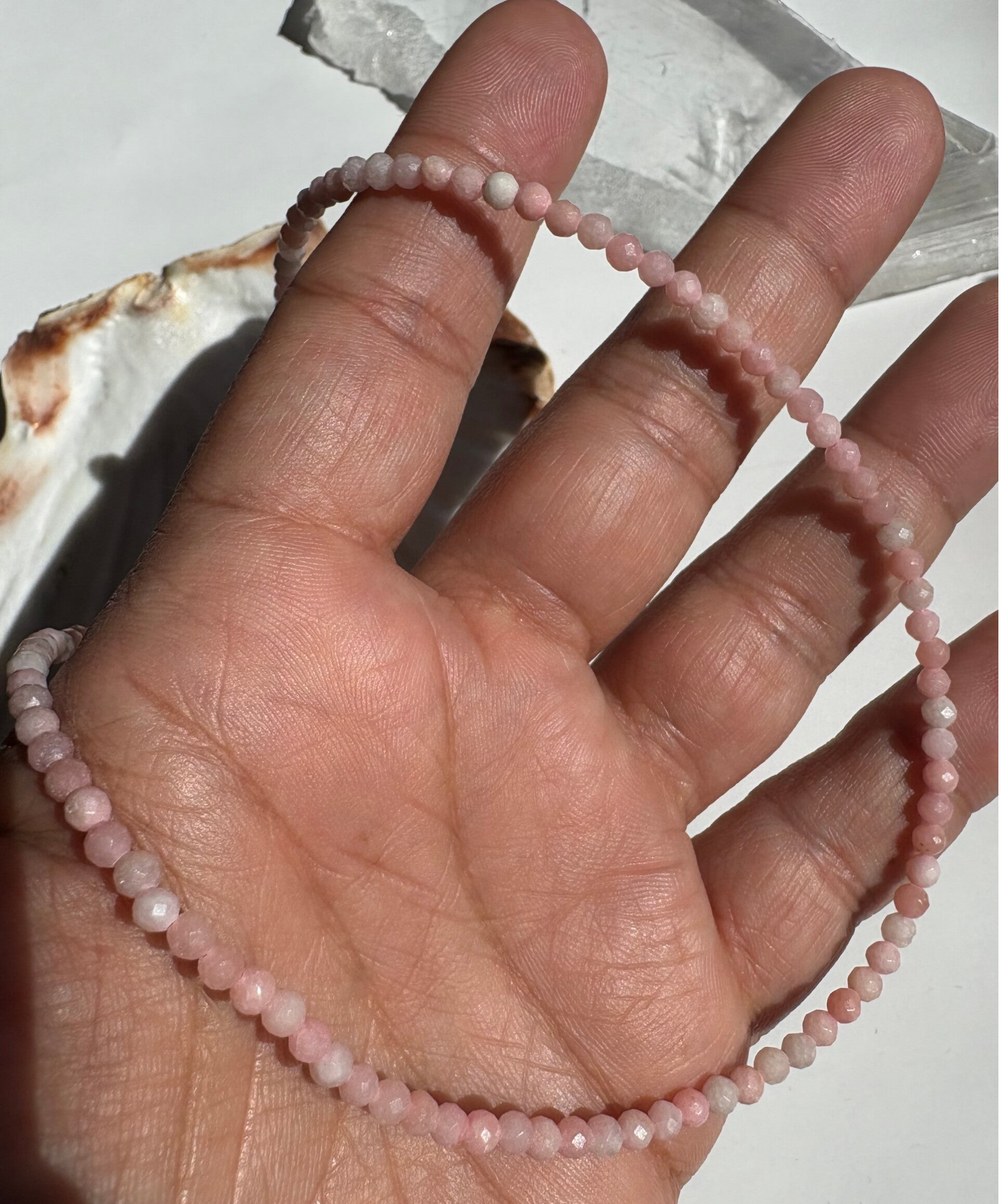 Pink opal necklace