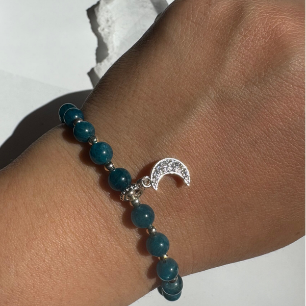 Crescent moon Apatite bracelet