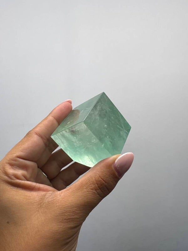 Aqua Fluorite Cube Carving