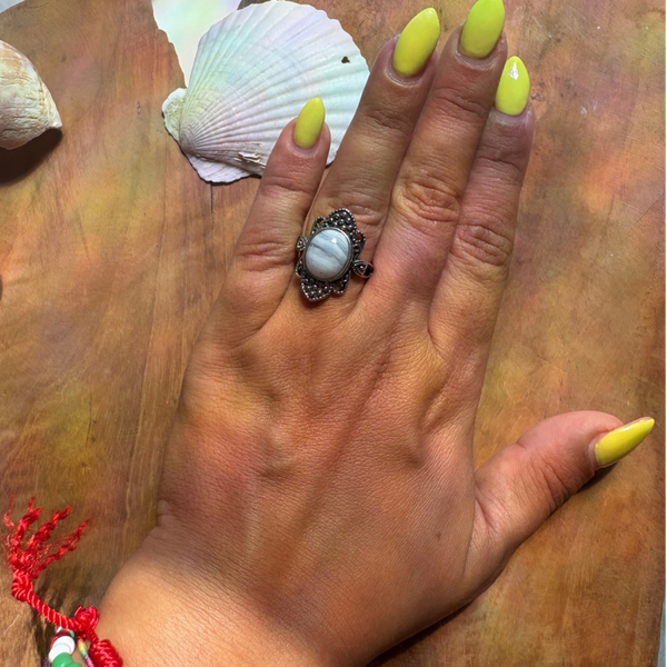 Blue Lace Agate Ring