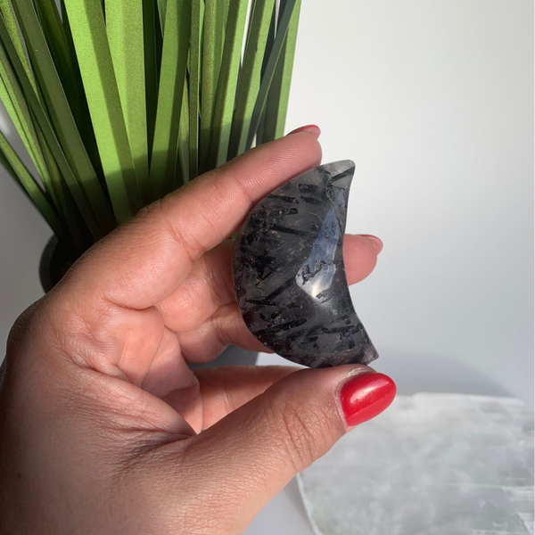 Black Tourmaline Rutile Moon