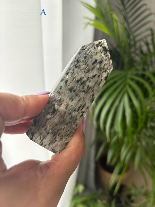 Green Mica In Quartz Tower