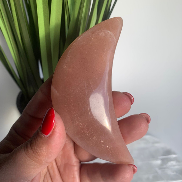 Sunstone and Peach Moonstone Moon