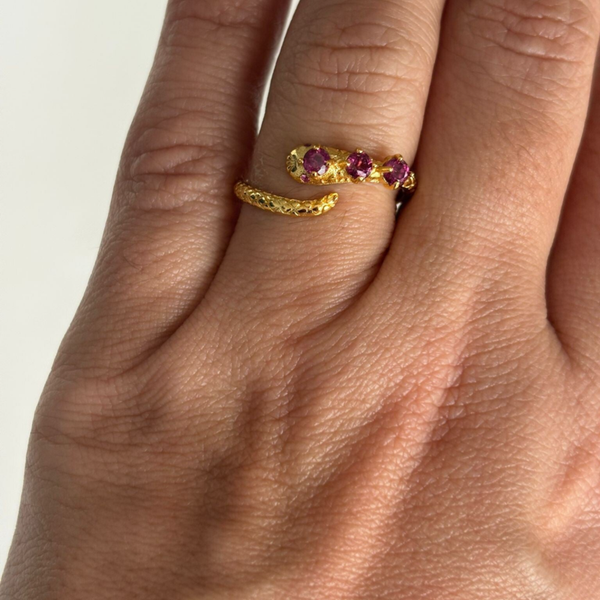 Snake Garnet Ring