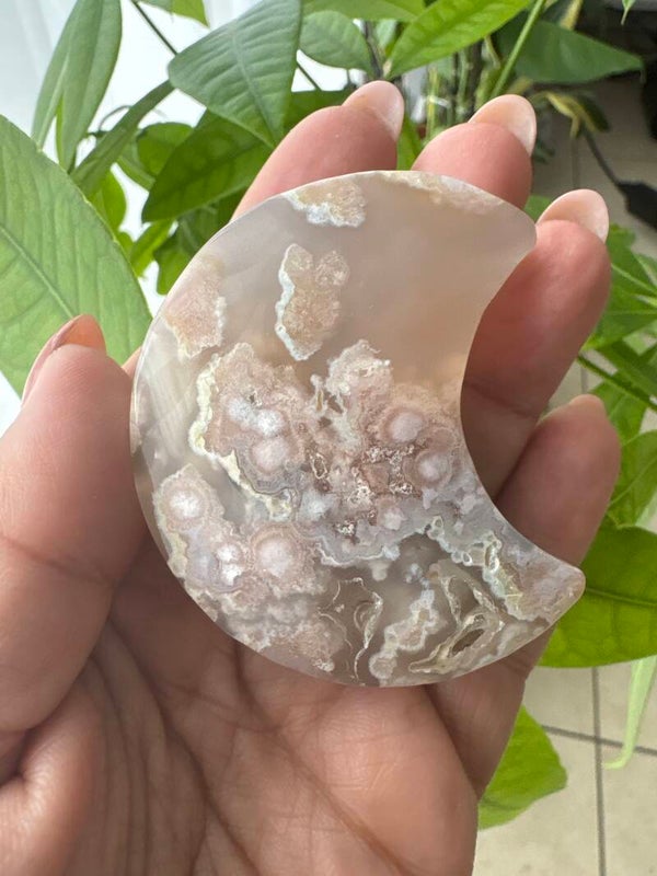 Green Flower Agate Moon