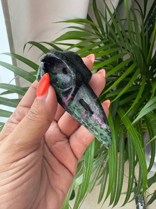 Ruby Zoisite Raven Skull