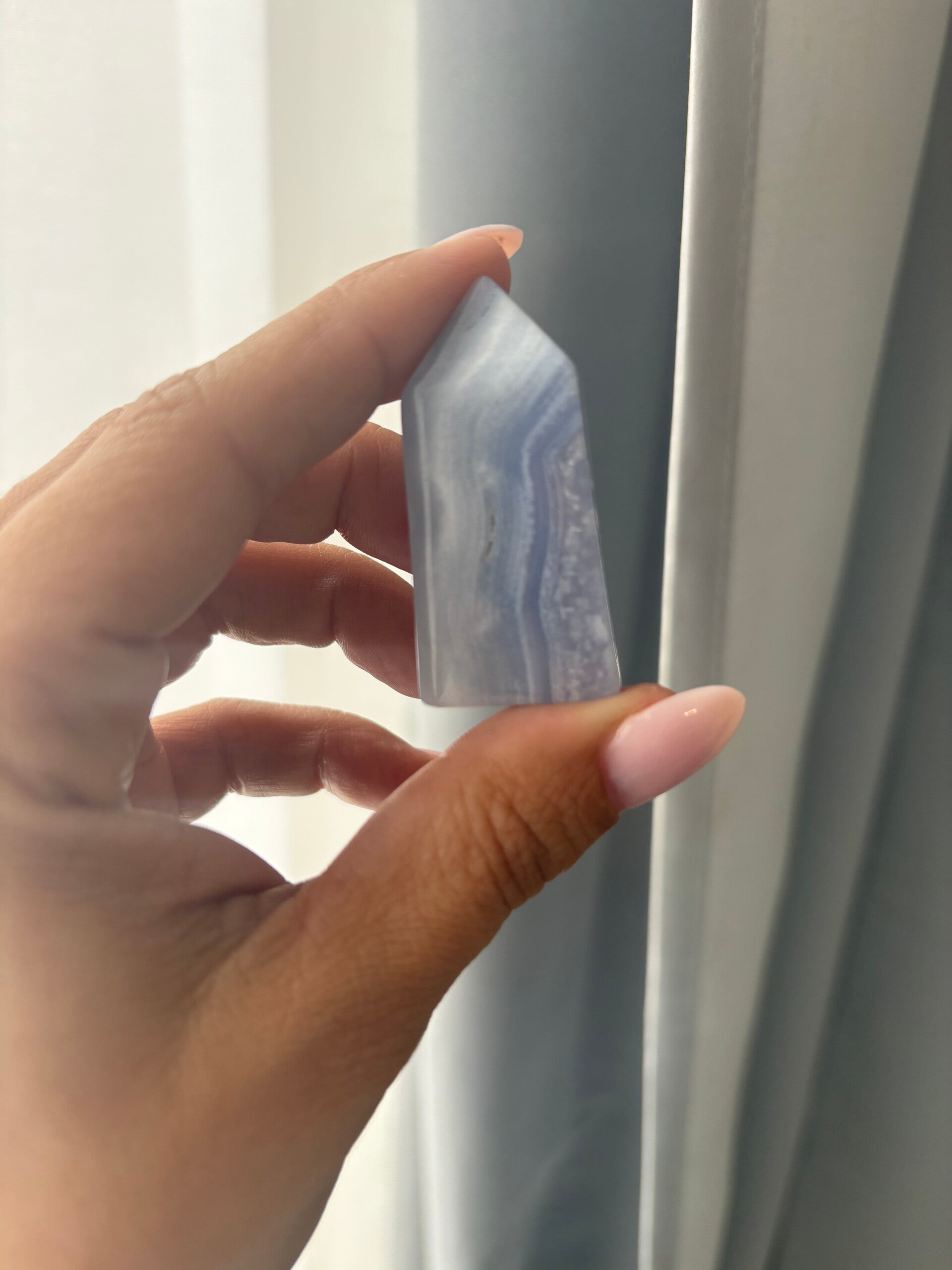 Blue lace agate tower