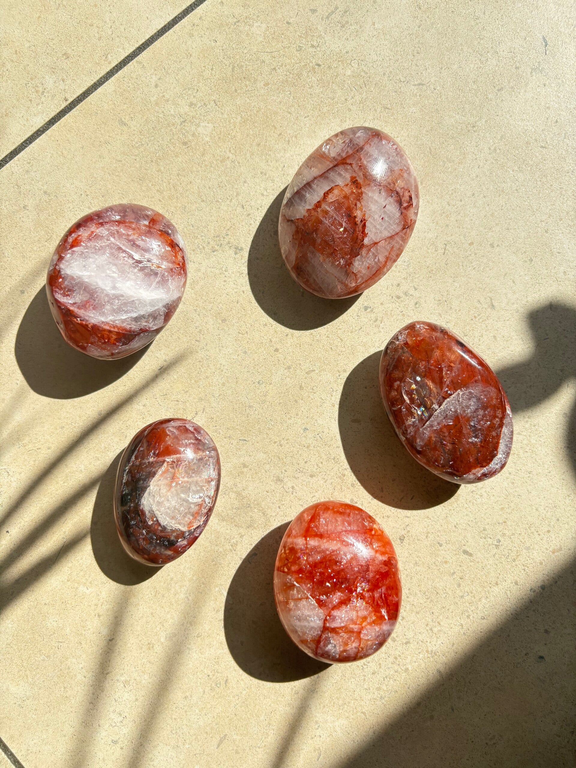 Firequartz palmstones