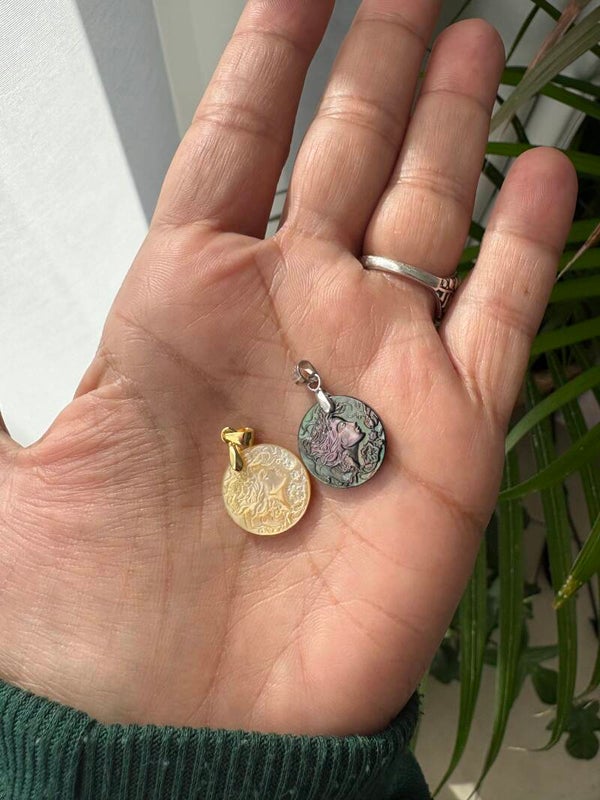 Spirit of the Forest Mother of Pearl pendant