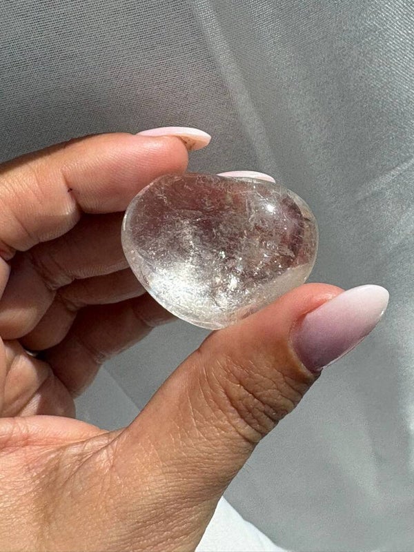 Clear Quartz Heart Palmstone