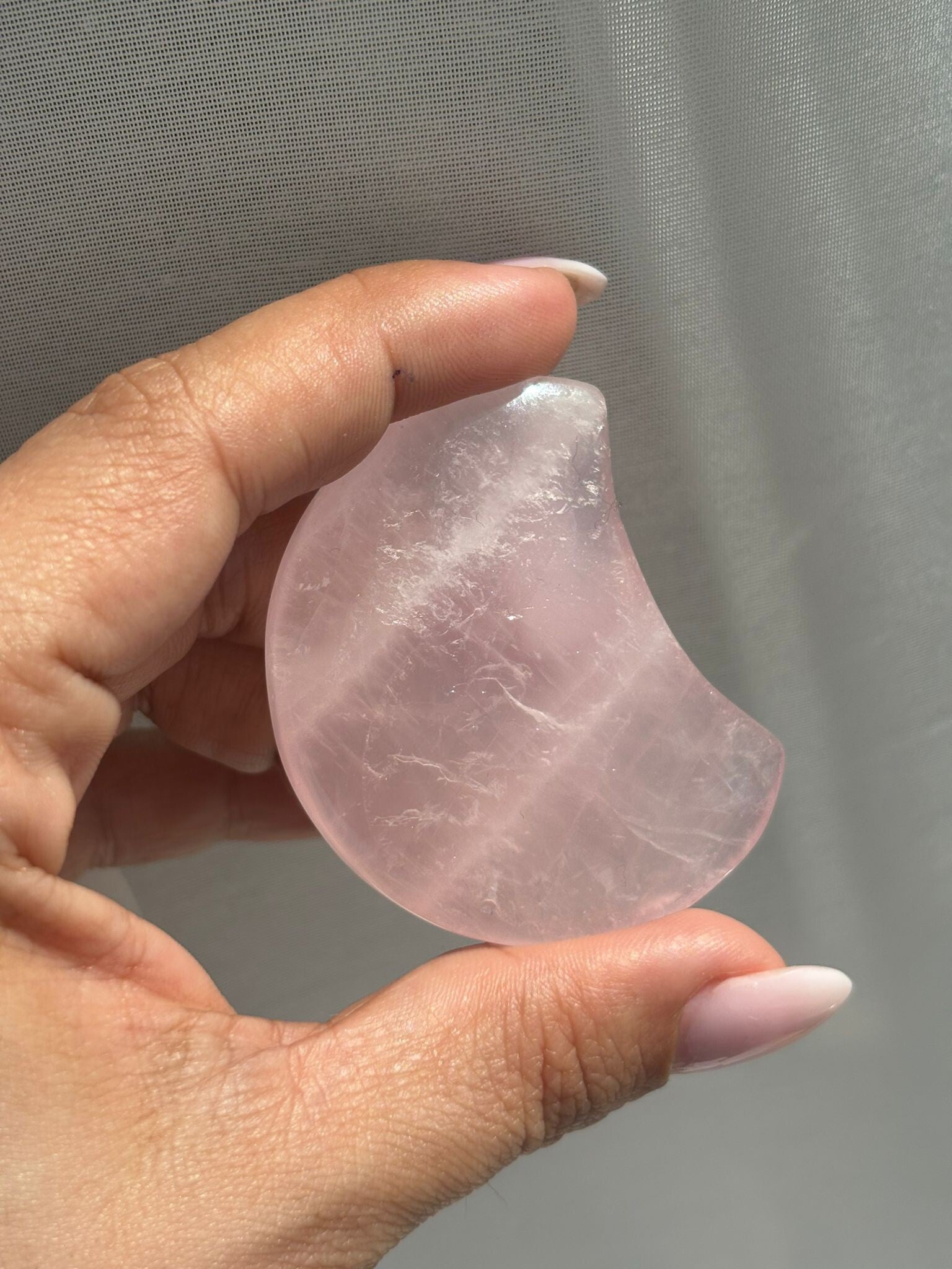 Rose Quartz Moon palmstone