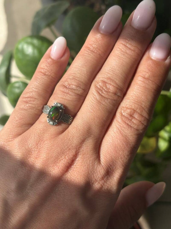 Black Opal ring