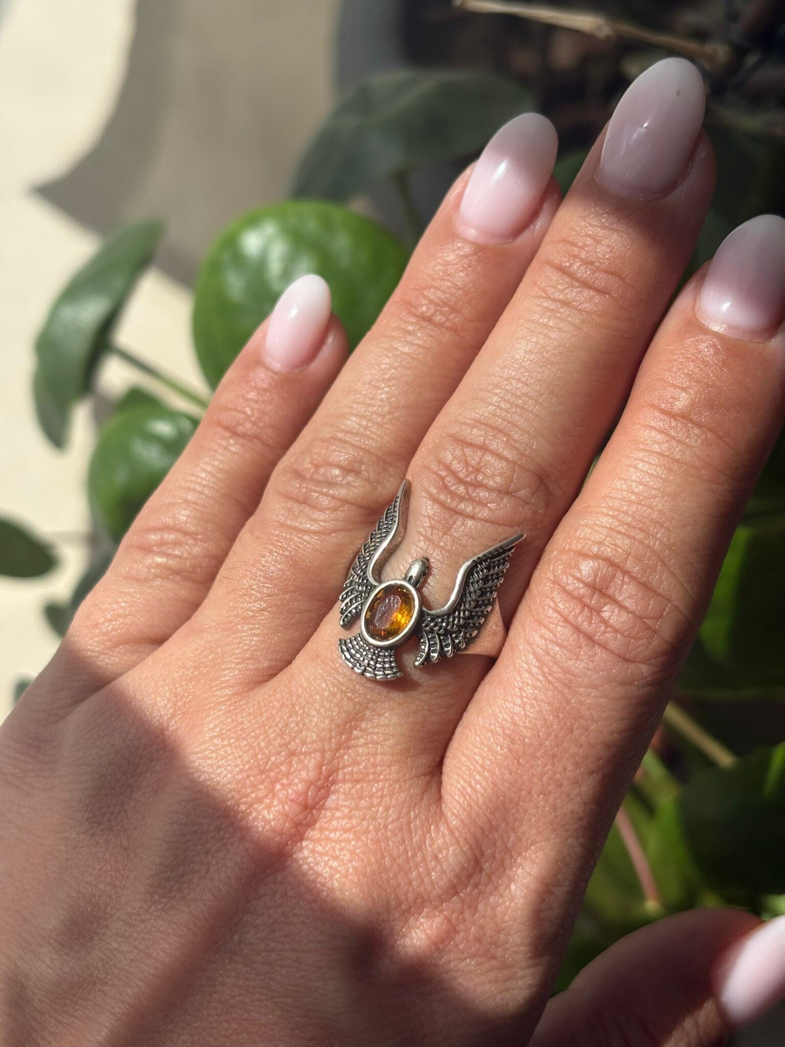 Citrine Eagle Ring
