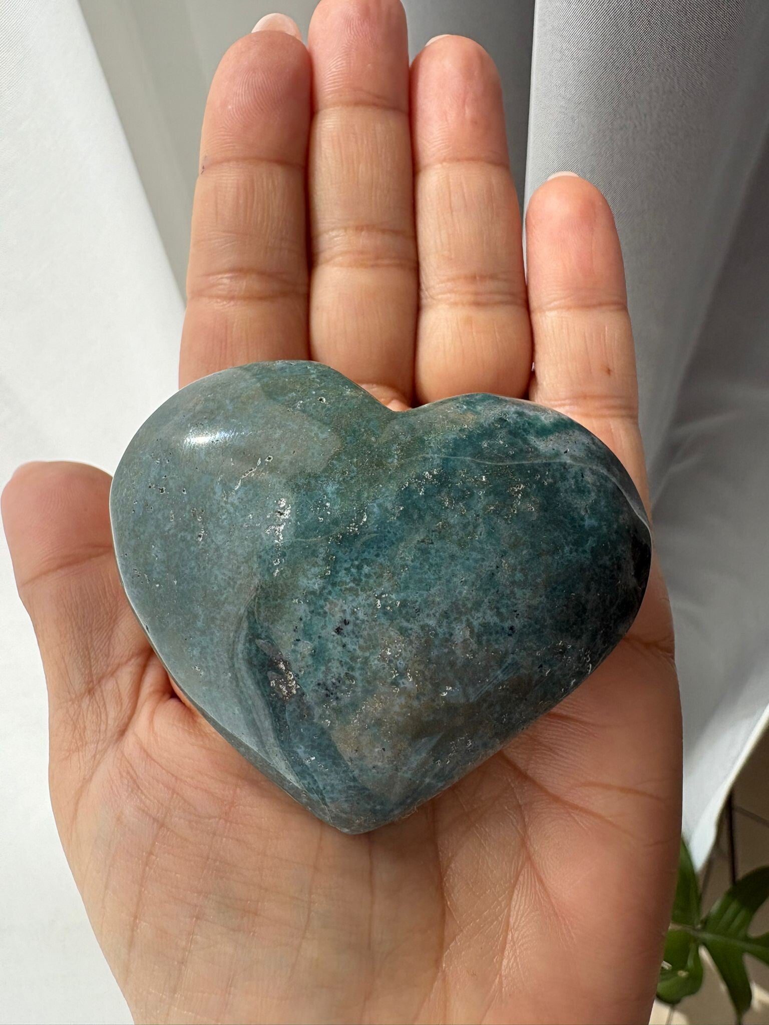Ocean Jasper Heart Palmstone