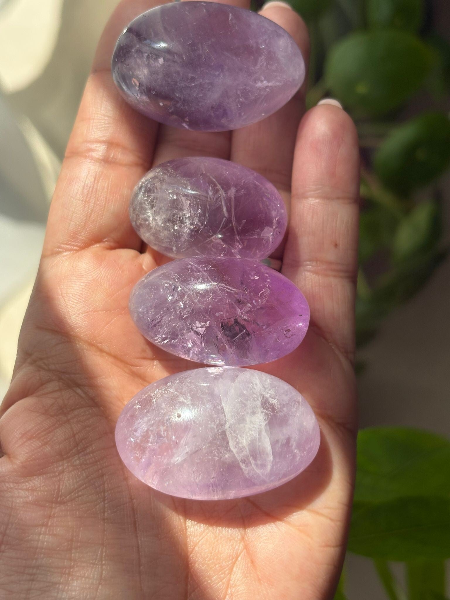 A++ Lavender Amethist palmstone